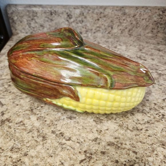 Vintage Ceramic Corn Cob Soup Tureen Server - Picture 8 of 11